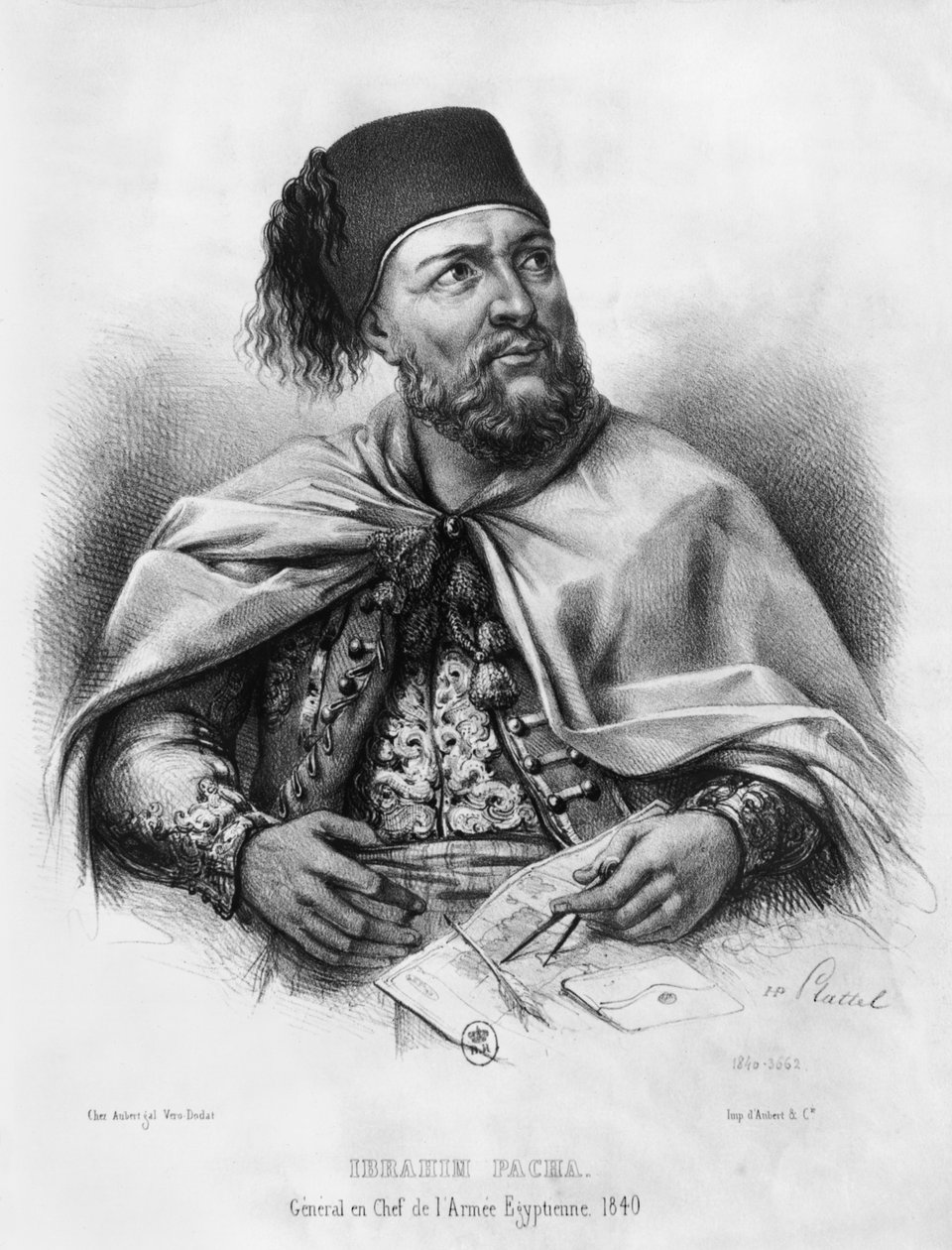 Porträt von Ibrahim Pascha, 1840 von Henri Daniel Plattel