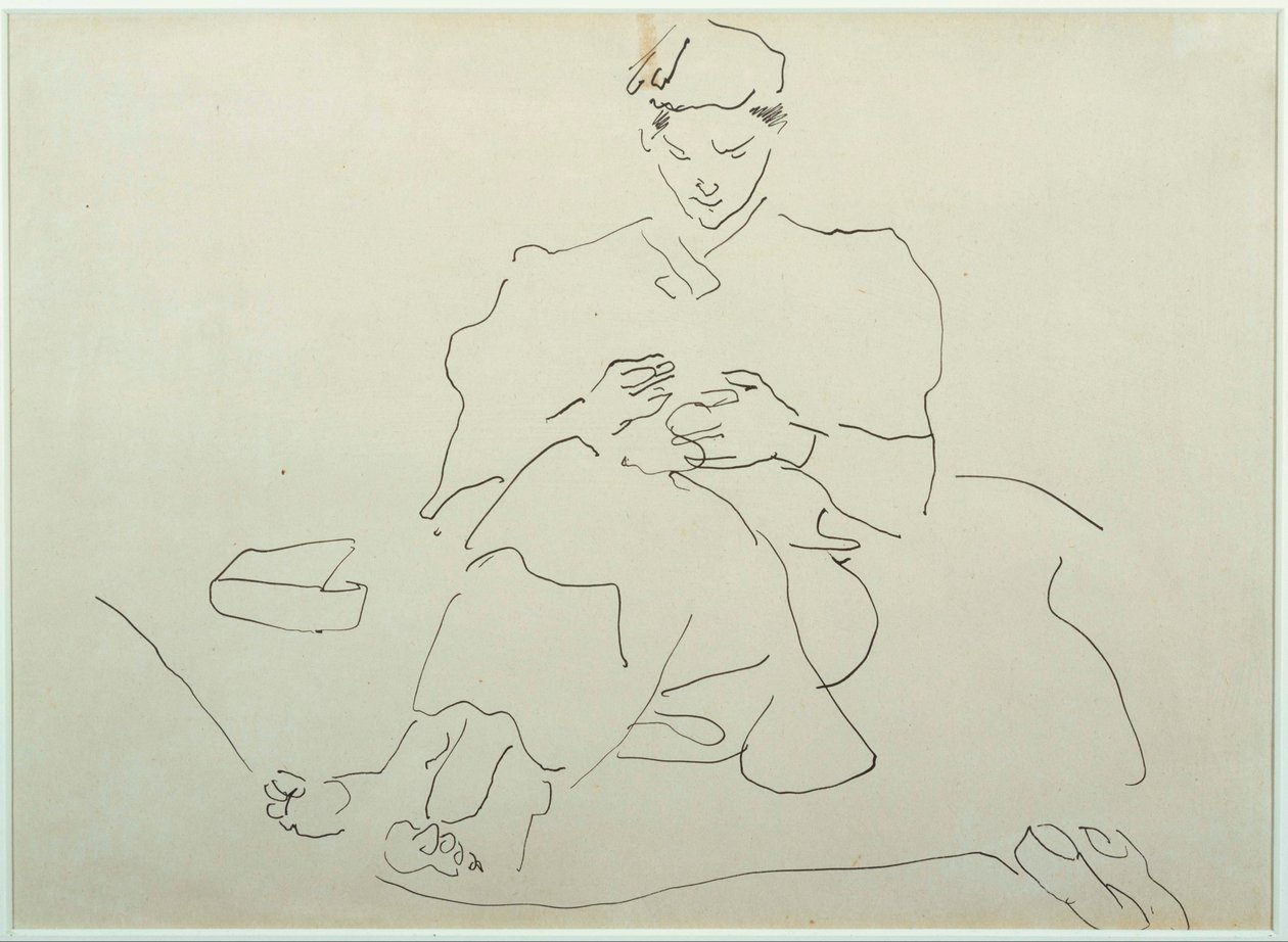 Sitzende Figur beim Nähen von Henri Gaudier Brzeska