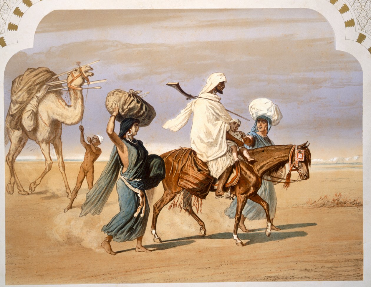 Beduinenfamilie reist durch die Wüste, 1860 von Henri de Montaut