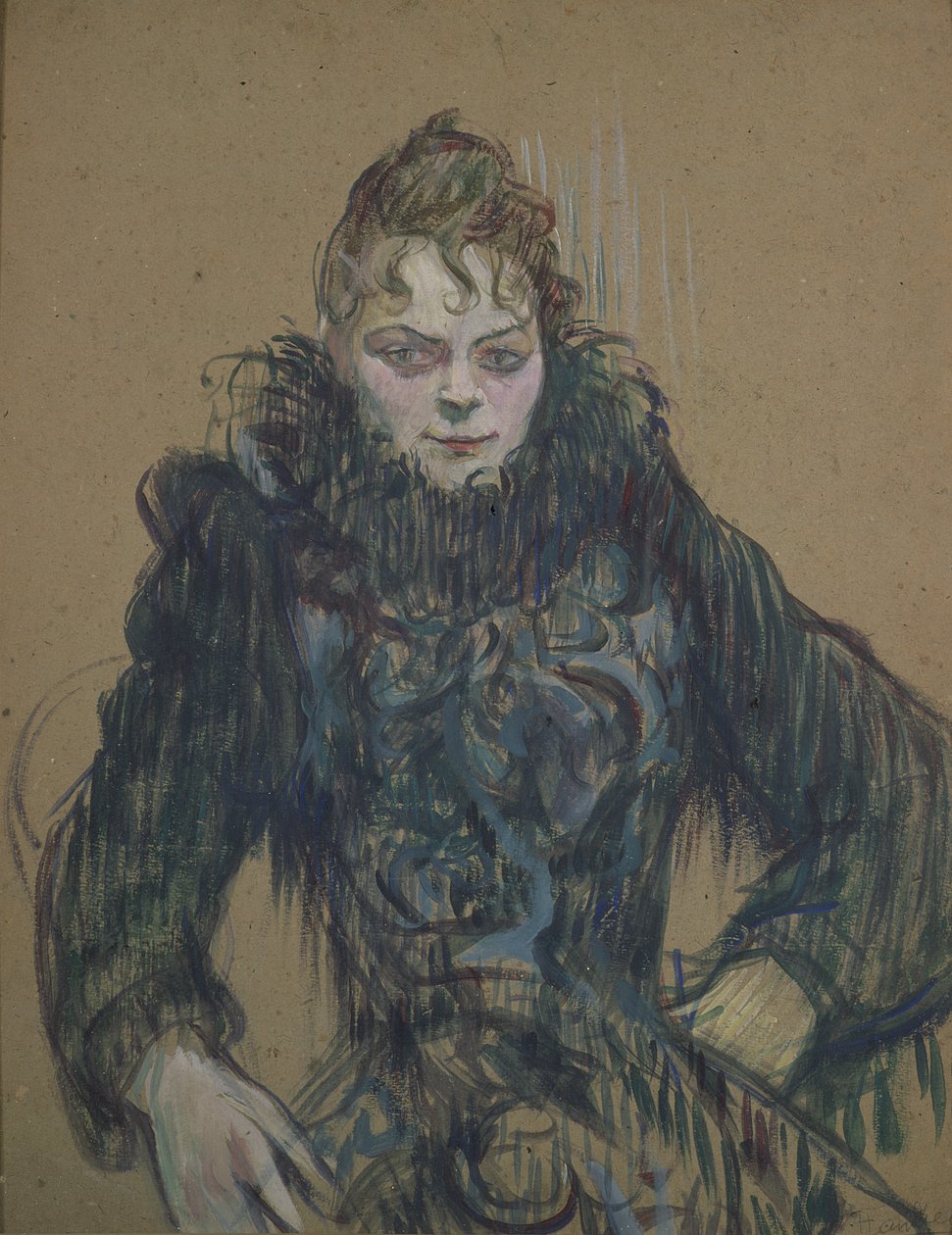 Frau mit schwarzem Boa, 1892 von Henri de Toulouse Lautrec