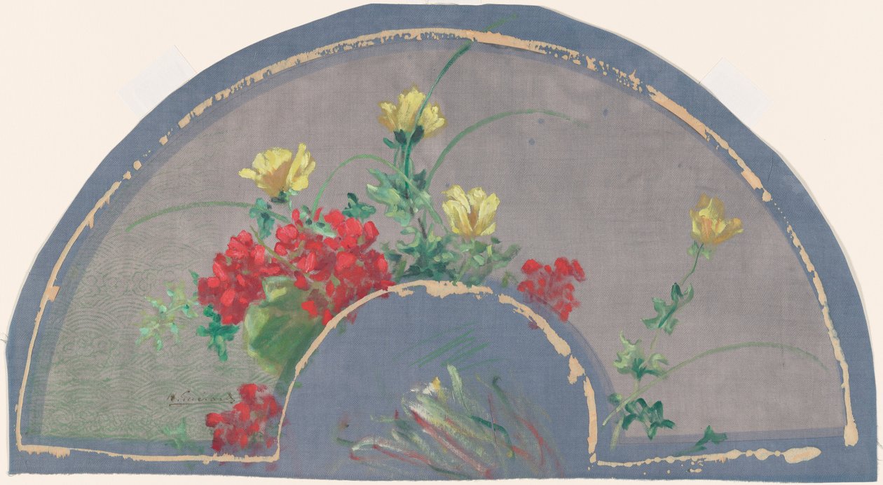 Fächer mit Mohnblumen von Henri-Charles Guérard