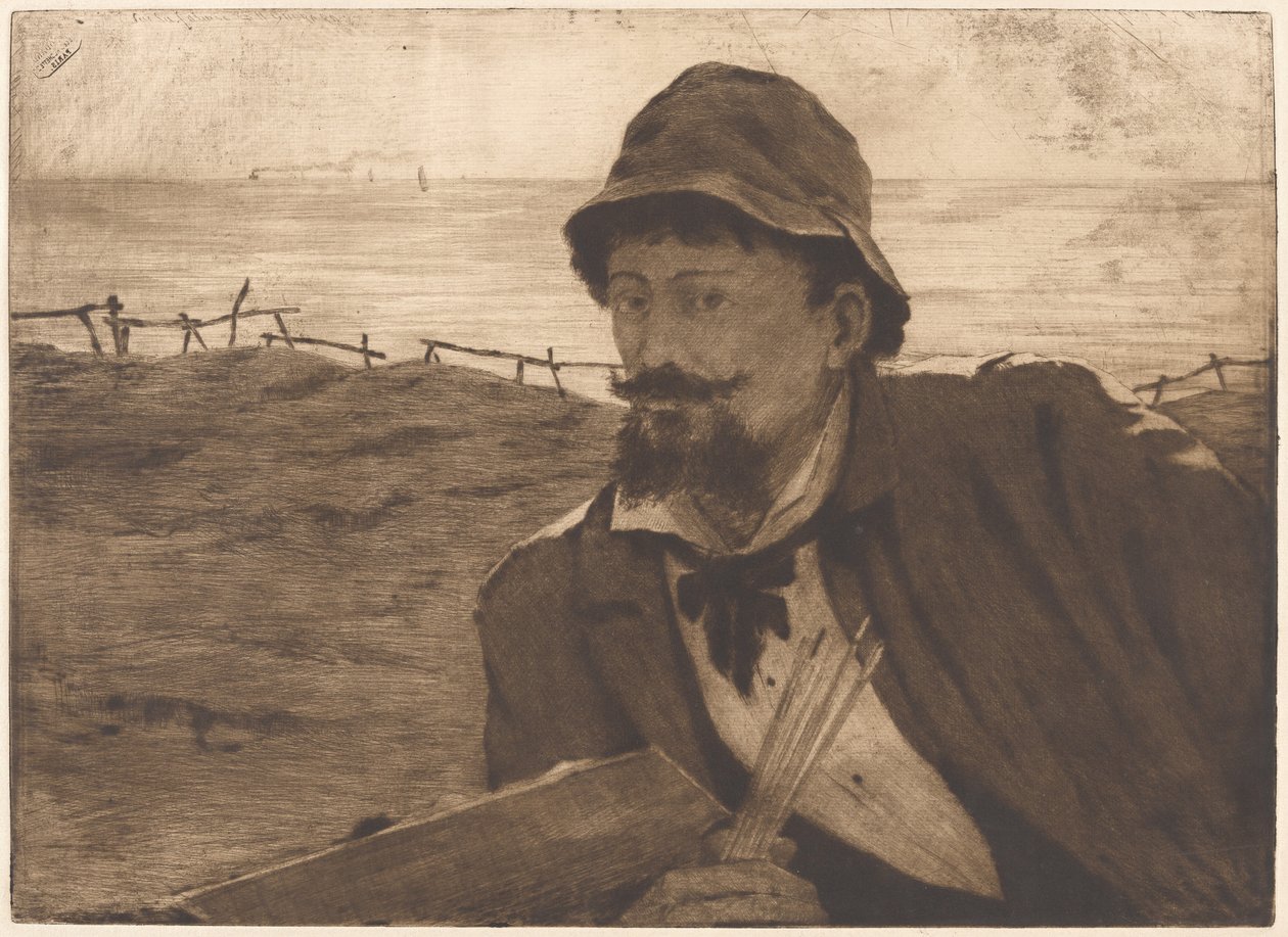 Auf der Klippe [Selbstporträt] von Henri-Charles Guérard