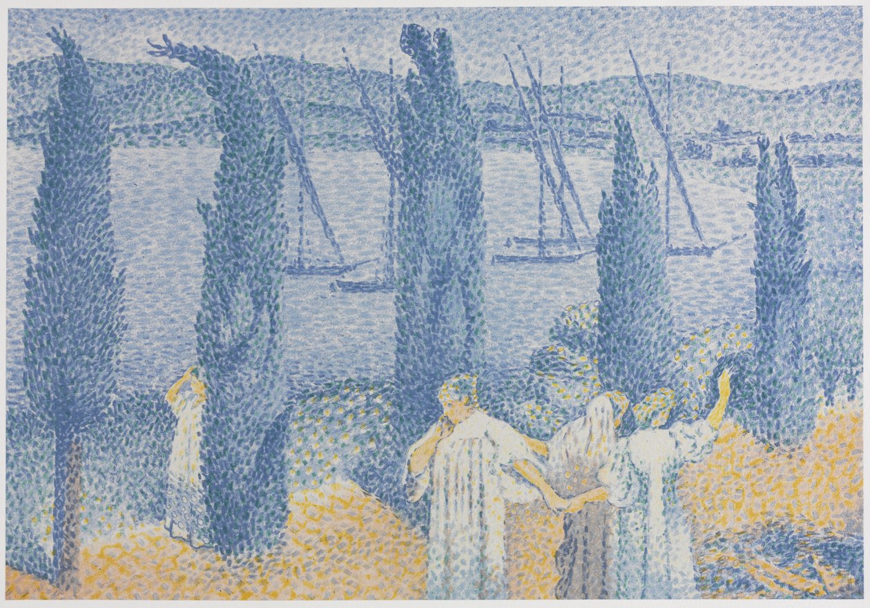 Die Promenade (Landschaft mit Zypressen) von Henri-Edmond Cross