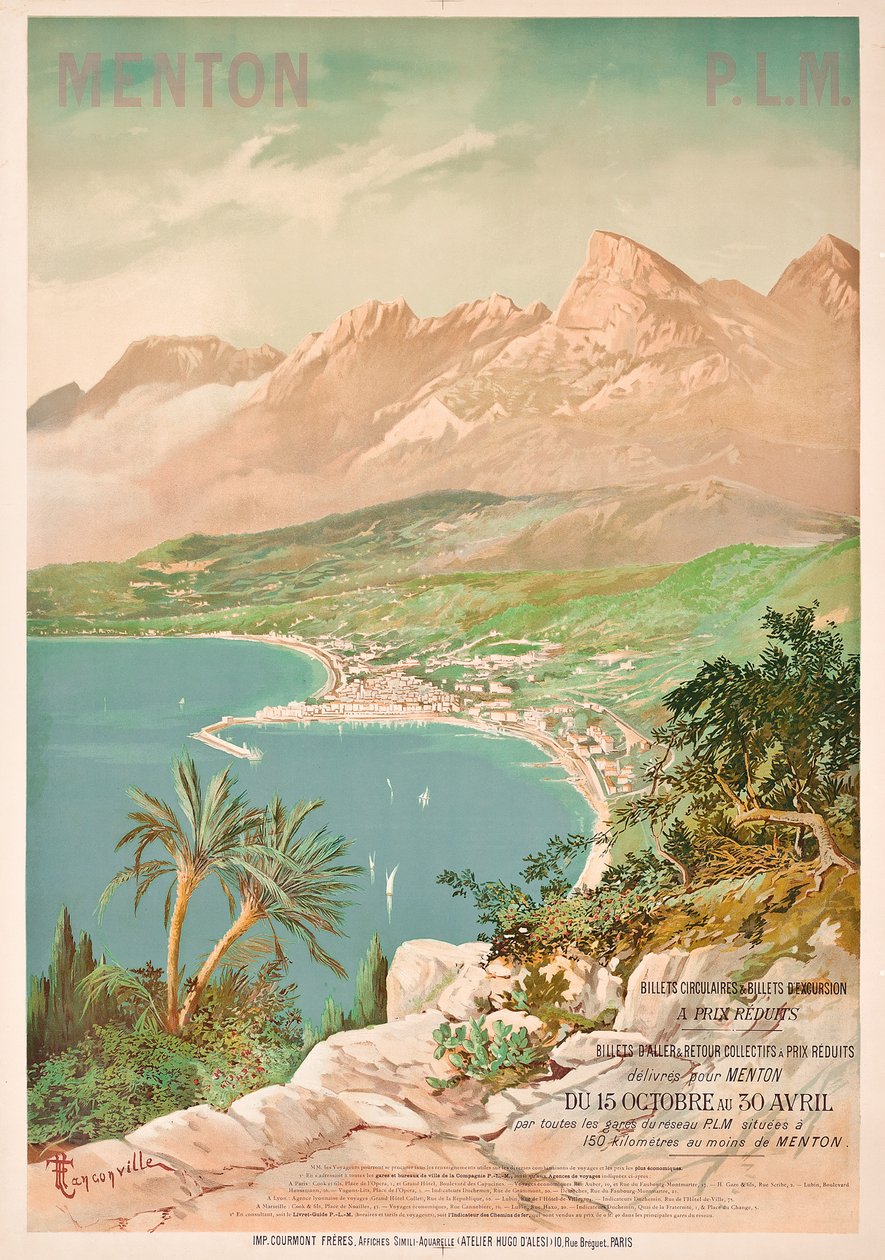 Plakatwerbung für Menton, Frankreich von Henri Garnier Tanconville