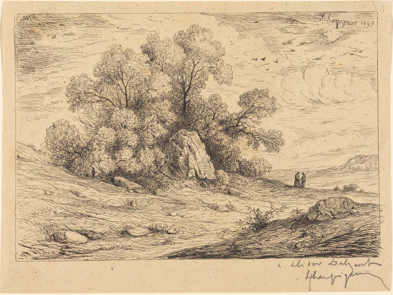 Baumgruppe mit Felsen von Henri-Joseph Harpignies