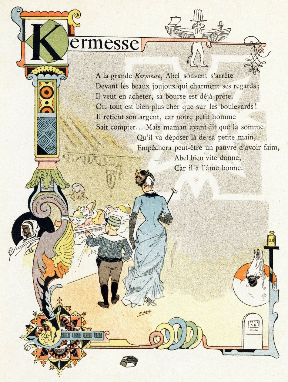 Illustration für "Alphabet der guten Beispiele", ca. 1890 von Henri (1858 1924) Gray