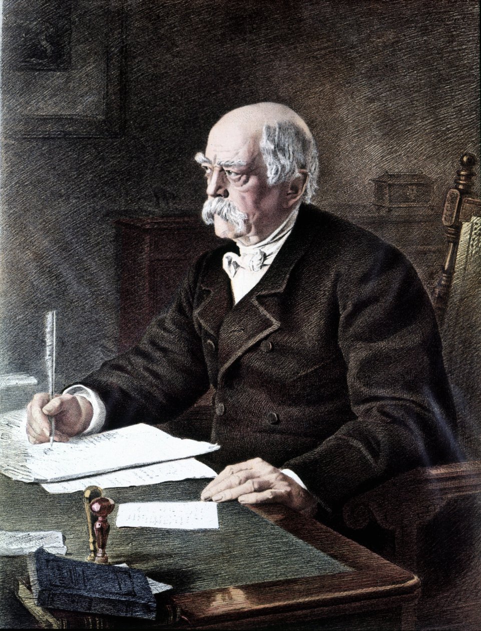 Otto, Fürst von Bismarck (1815 - 1898), deutscher Staatsmann nach dem Gemälde von Allerheiligen von Henri (after) Toussaint