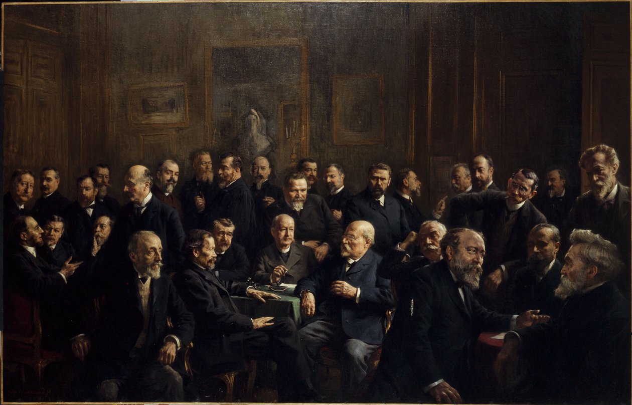 Kollektivporträt der Mitglieder der Association des journalistes républicains Français von Henri Adolphe Laissement