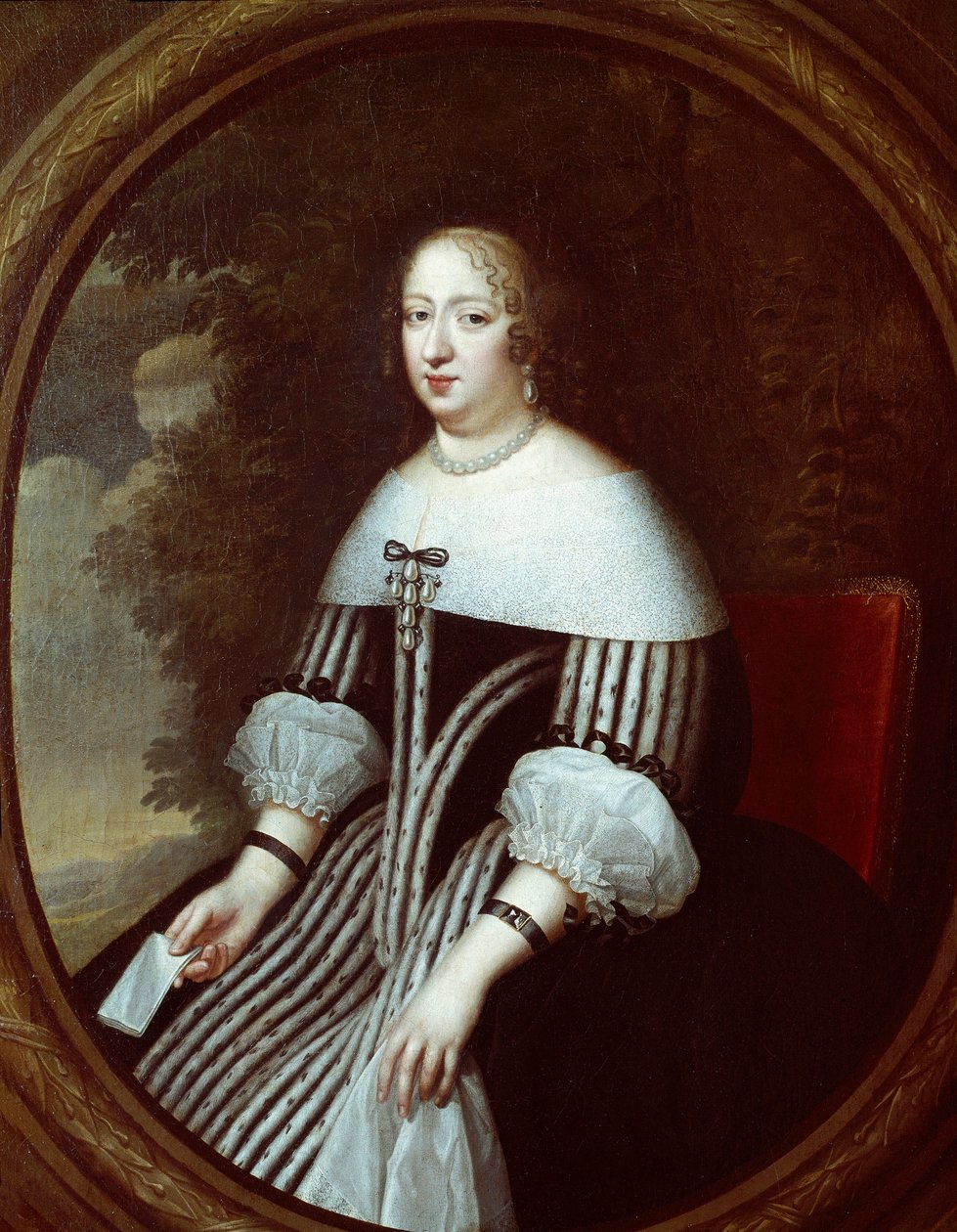 Porträt von Anna von Österreich (1601-1666) Regentin im Witwenkleid von Henri Beaubrun