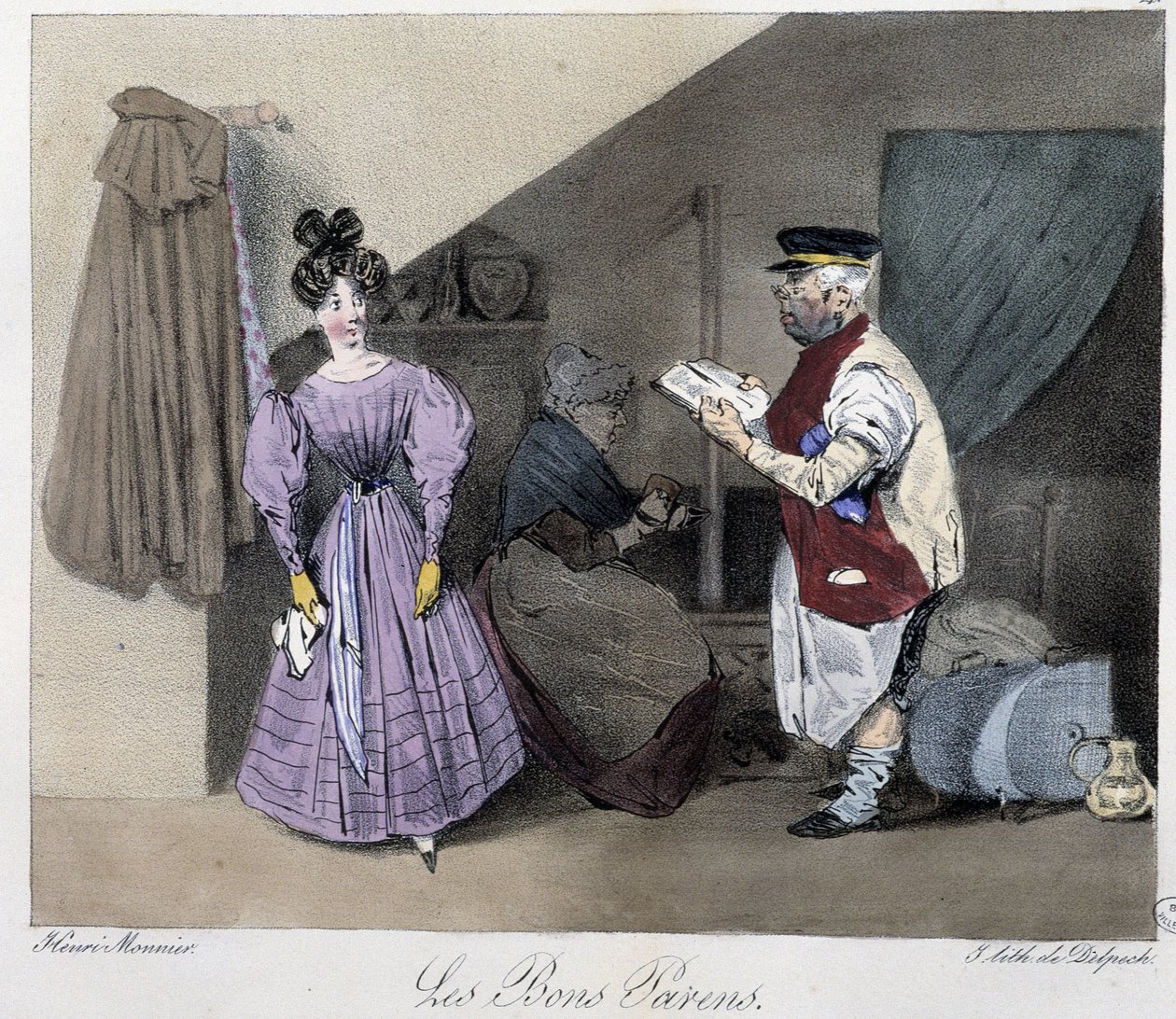 Die guten Eltern - in „Esquisses parisiennes“ von Henri Monnier, ed. Delpech, Paris von Henri Bonaventure Monnier