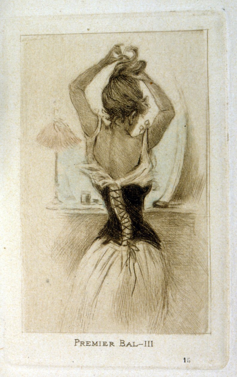 Eine Frau bereitet sich auf einen Ball vor von Henri Boutet
