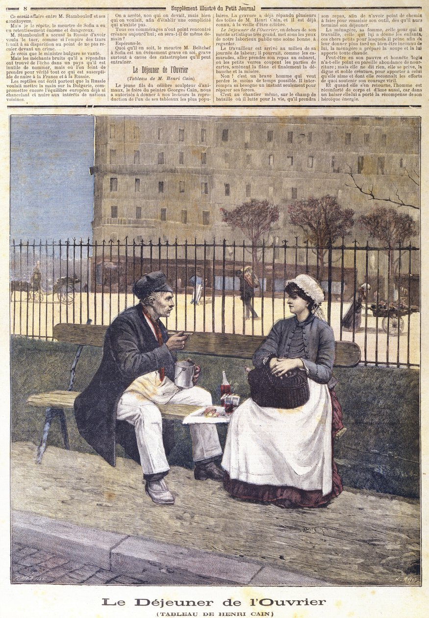 Das Mittagessen der Arbeiter, aus Le Petit Journal, 1891 von Henri Cain