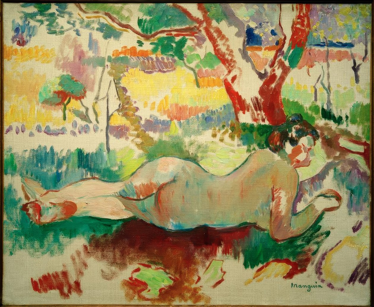 Umgekehrte Studie, Akt unter Bäumen, Villa Demiére von Henri Charles Manguin