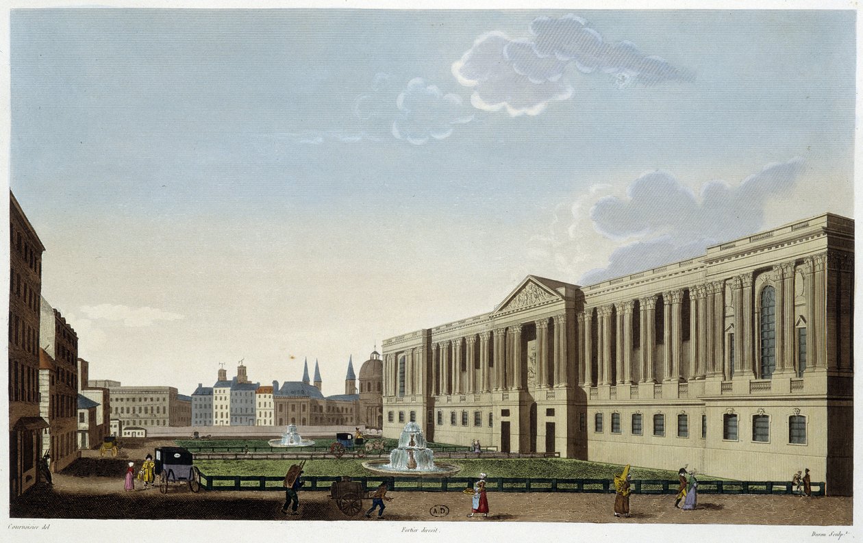 Kolonnade des Louvre, um 1820 - in „Vues de Paris“ von Courvoisier von Henri Courvoisier Voisin