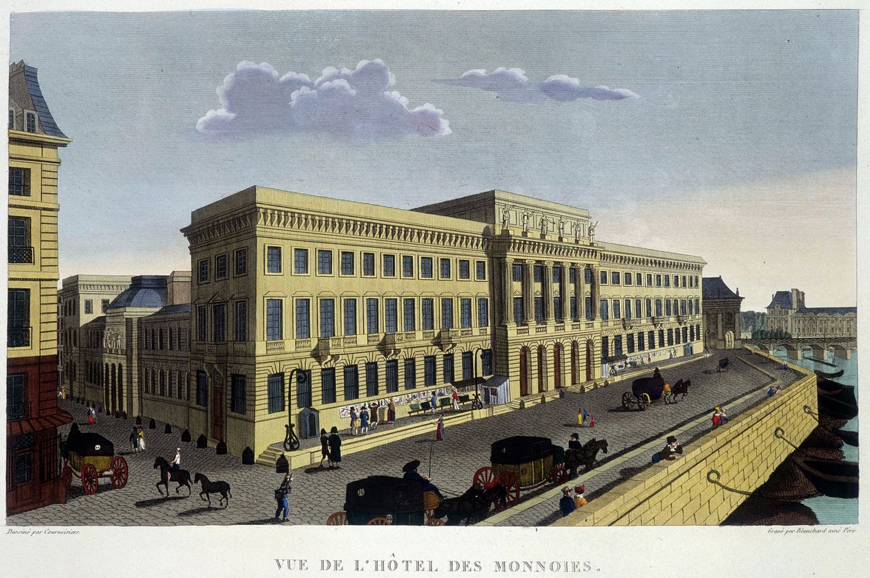 Hôtel des Monnins, um 1820 - in „Vues de Paris“ von Courvoisier 1827 von Henri Courvoisier Voisin