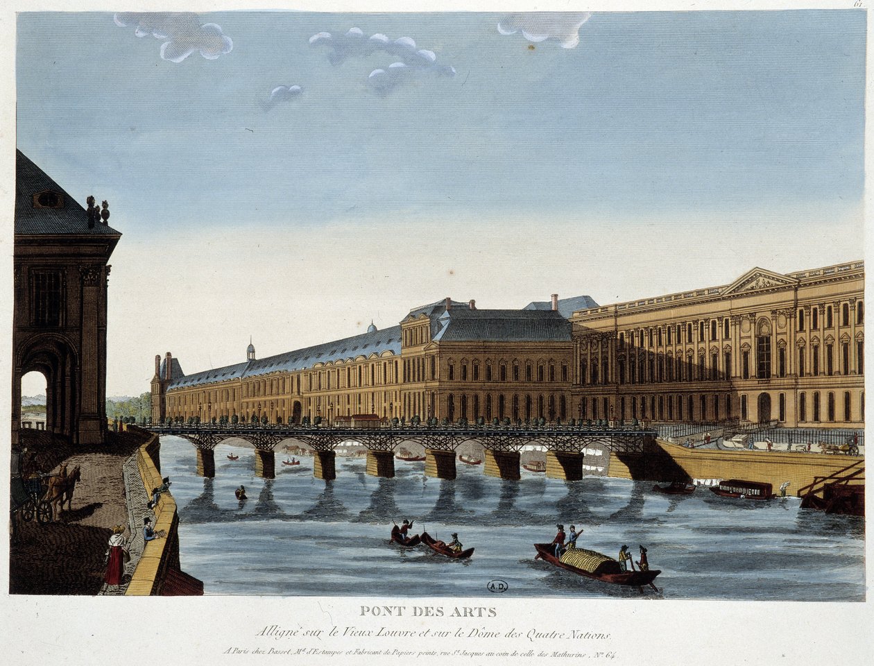 Le Pont des Arts et le vieux Louvre - in „Paris par Courvoisier“ von Henri Courvoisier Voisin