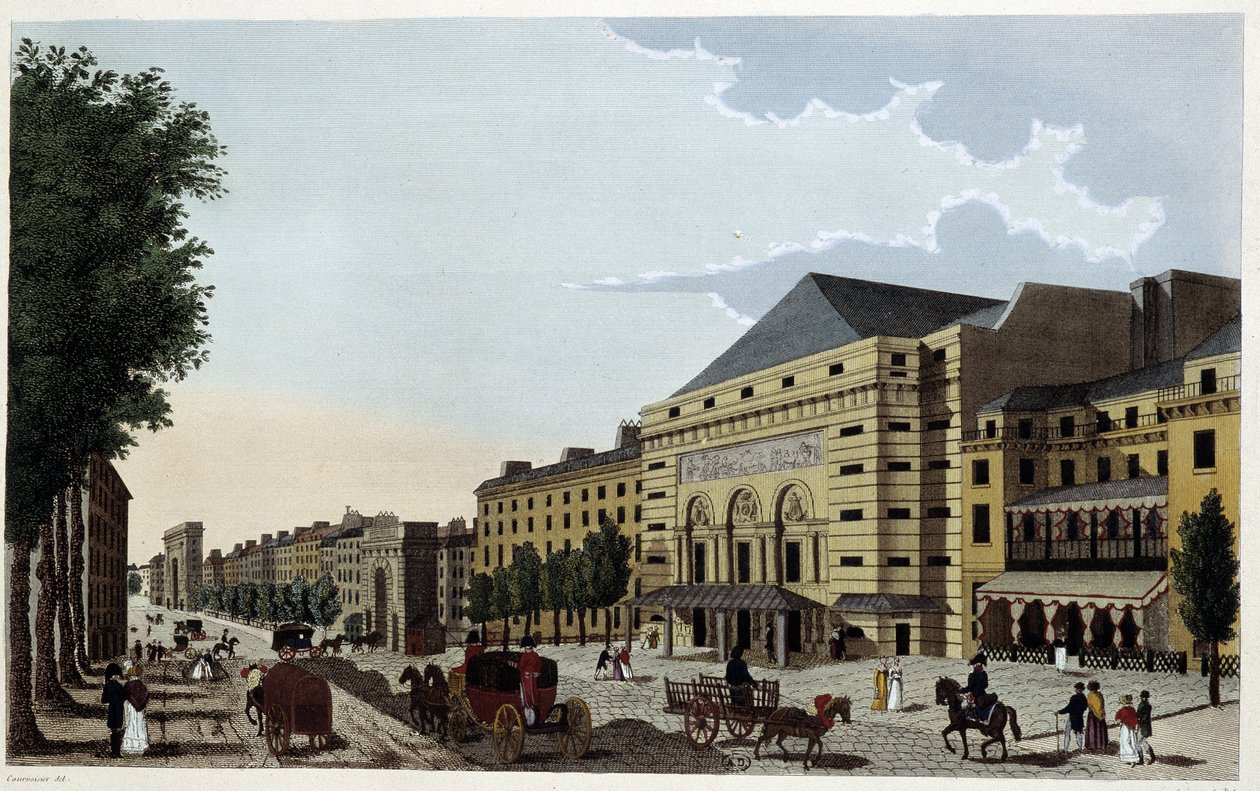 Théatre de la Porte Saint Martin. Gravur von Courvoisier von Henri Courvoisier Voisin