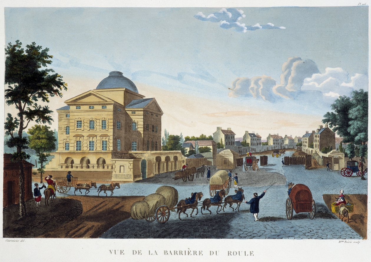Ansicht der Barrier du Roule - in „View of Paris, circa 1810: Les Barriers de Paris“ von Courvoisier von Henri Courvoisier Voisin