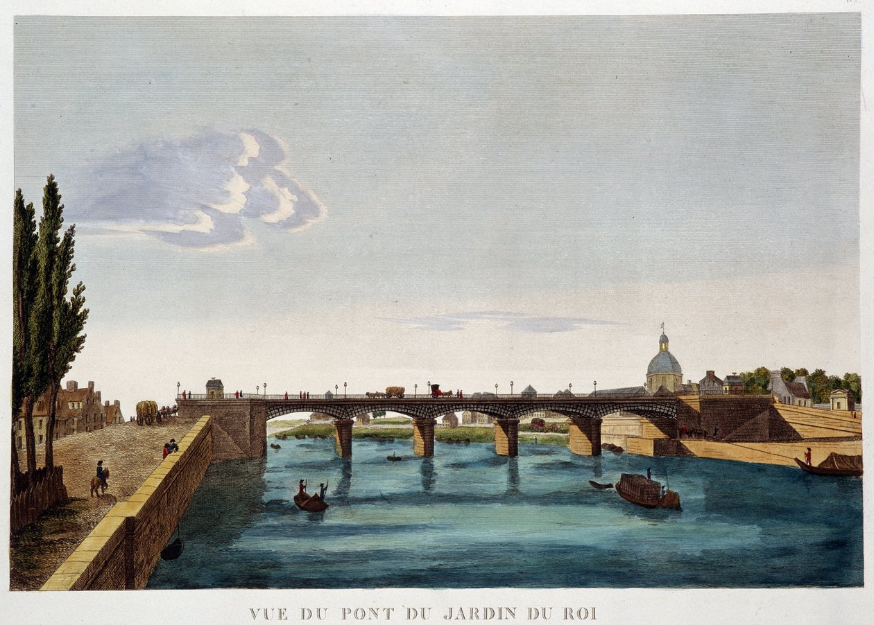 Ansicht der Königsgartenbrücke (Austerlitzbrücke) - Paris von Henri Courvoisier Voisin