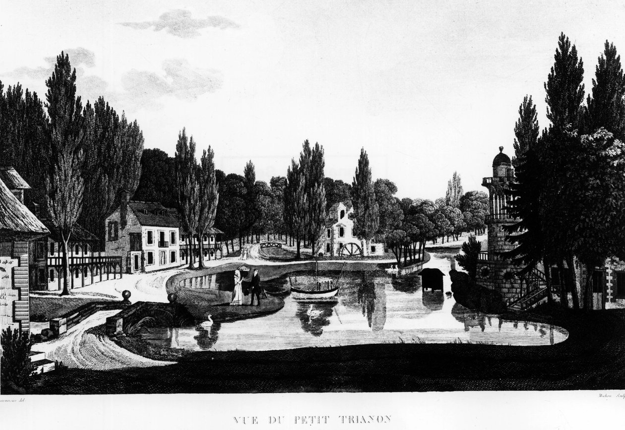 Ansicht des Peer Trianon in Versailles - Zeichnung von Courvoisier von Henri Courvoisier Voisin