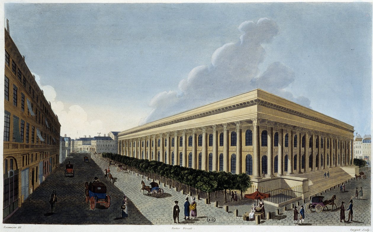 Ansicht der neuen Börse und des Handelsgerichts - in „Vues de Paris“ von Courvoisier von Henri Courvoisier Voisin