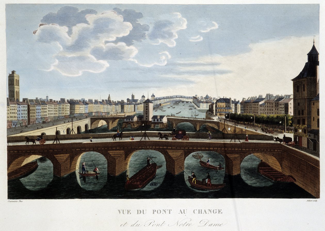 Vue du pont au change - in „Vues de Paris“ von Courvoisier von Henri Courvoisier Voisin