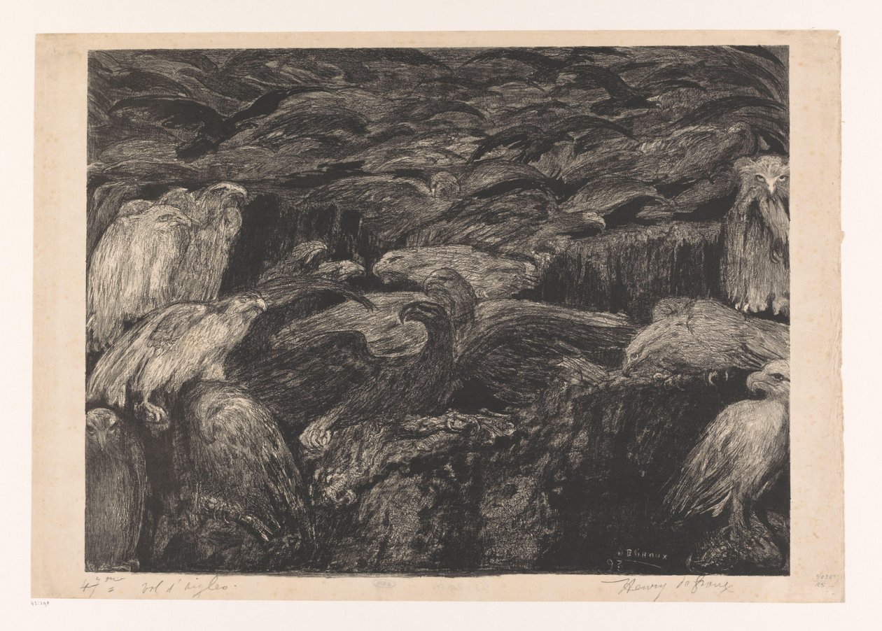 Gruppe Raubvögel von Henri De Groux (signed by artist)