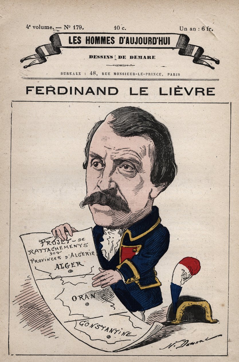 Karikatur von Ferdinand Le Lievre (Lelievre) (1799-1886) englischer Senator in Algerien aus 