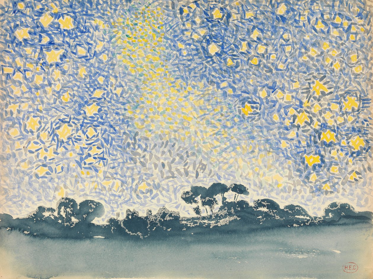 Landschaft mit Sternen, ca. 1905-08 von Henri Edmond Cross