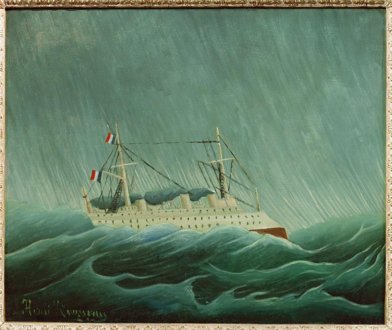 Das Schiff im Sturm von Henri Emilien Rousseau