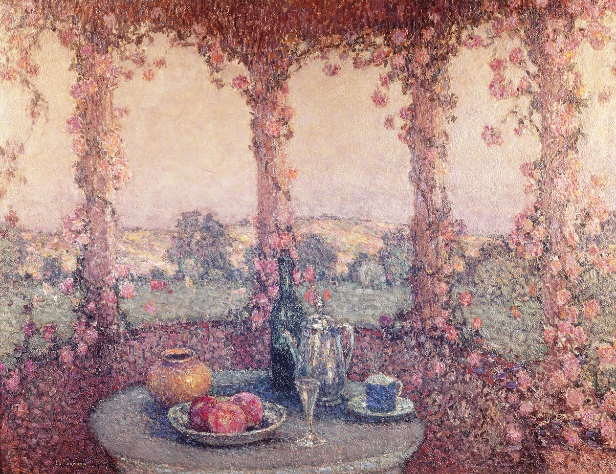 Der Tisch unter der Laube von Henri Eugene Augustin Le Sidaner
