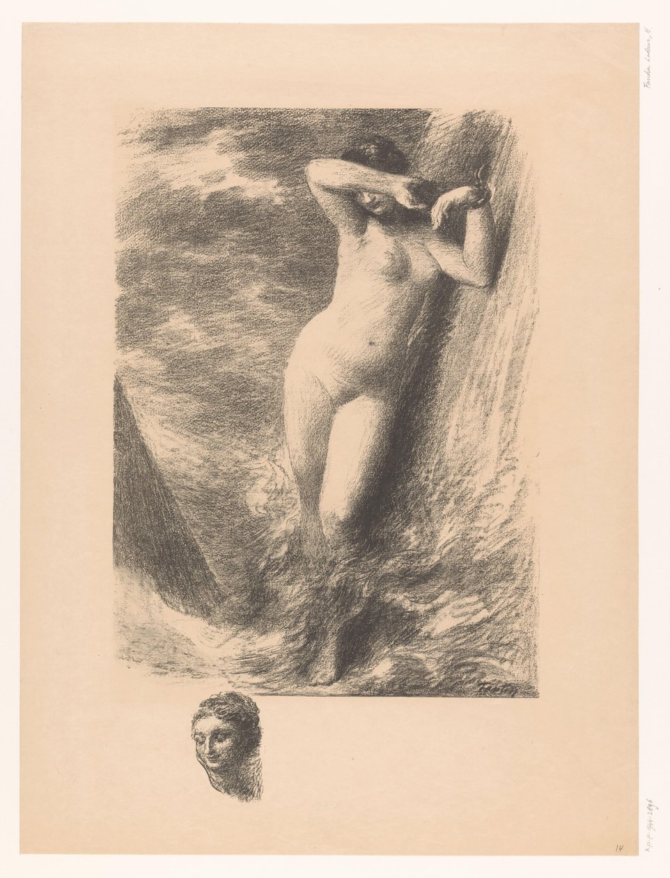 Andromeda an einen Felsen im Wasser gekettet von Ignace Henri Jean Fantin Latour