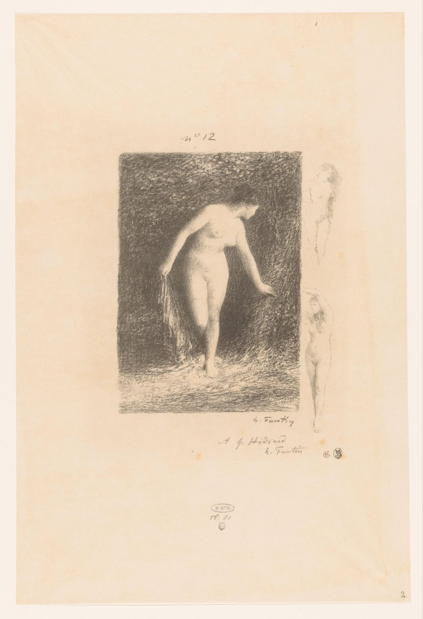 Diana ontkleedt zich om te baden von Ignace Henri Jean Fantin Latour