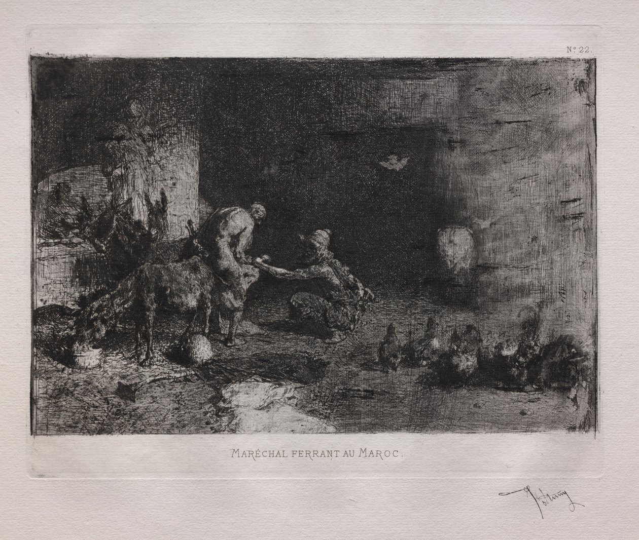 Ein Maultier in Marokko beschlagen von Ignace Henri Jean Fantin Latour