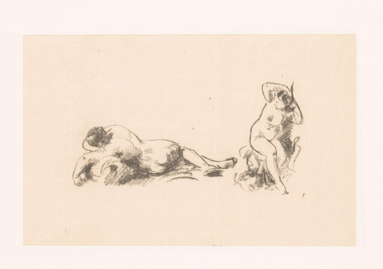 Studienblatt mit zwei nackten Frauen von Ignace Henri Jean Fantin-Latour
