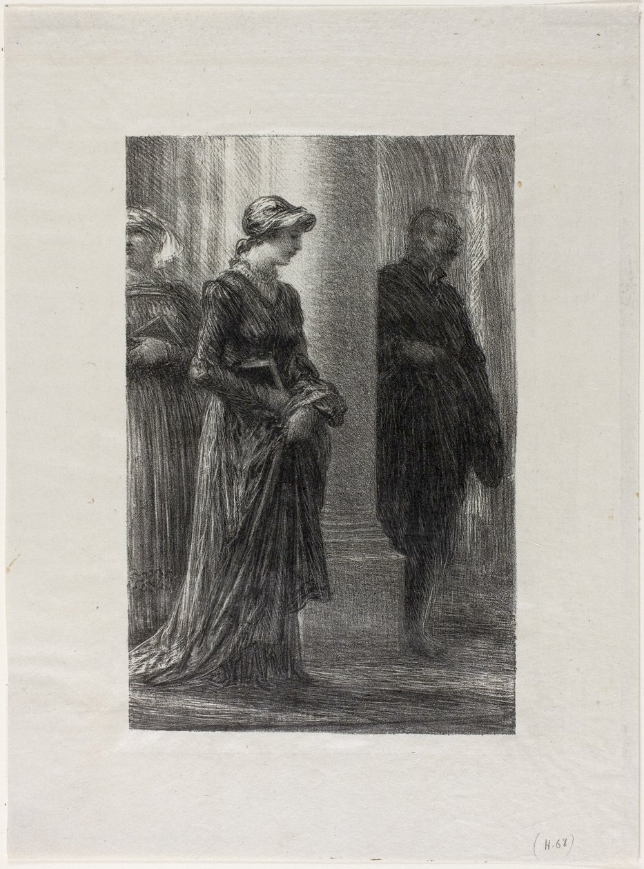 Die Meistersinger von Nürnberg, Akt I: Walther und Eva treffen sich von Ignace Henri Jean Fantin Latour