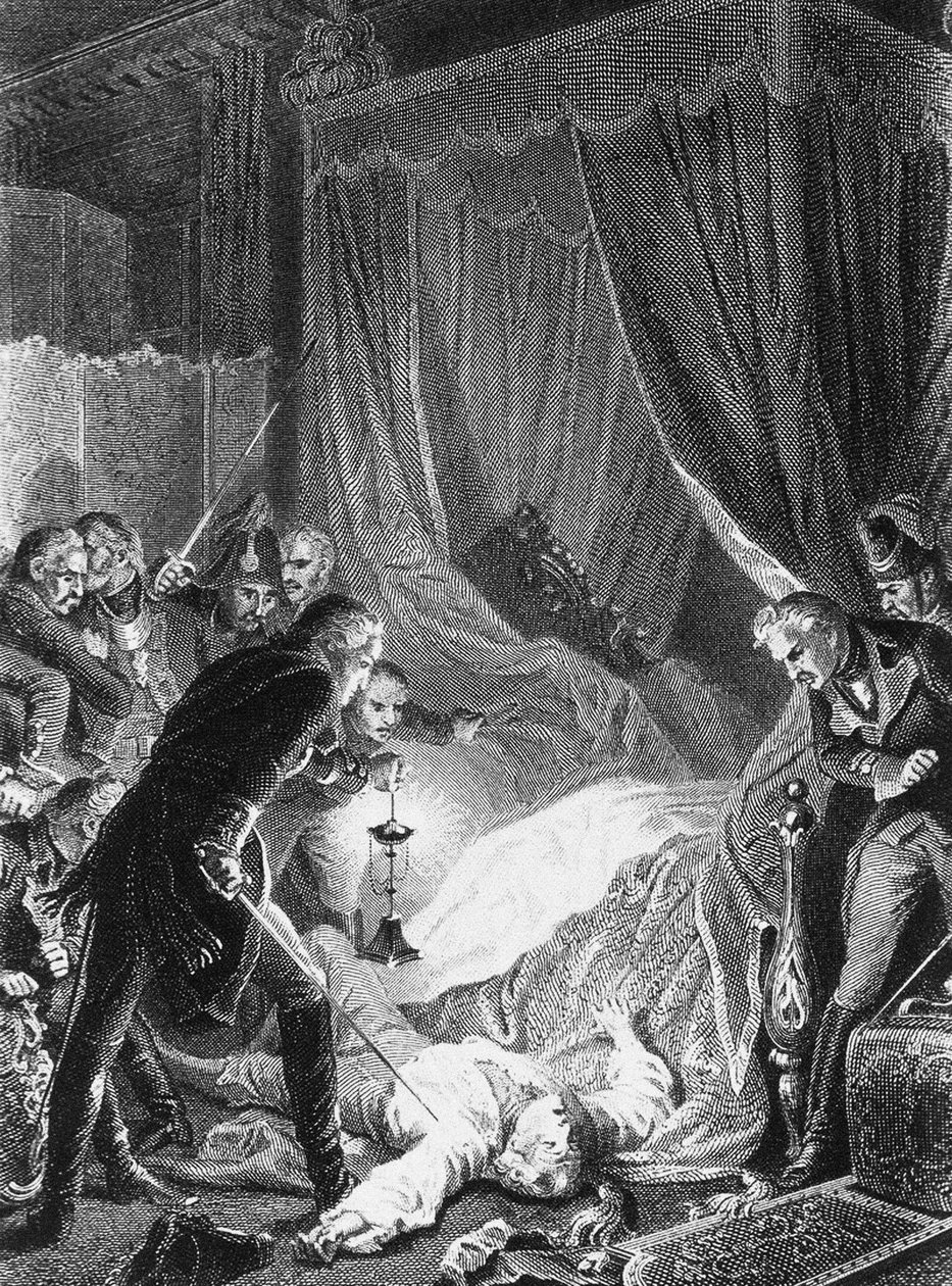 Die Ermordung von Zar Paul I. am 12. März 1801, 1874 von Henri Felix Emmanuel Philippoteaux