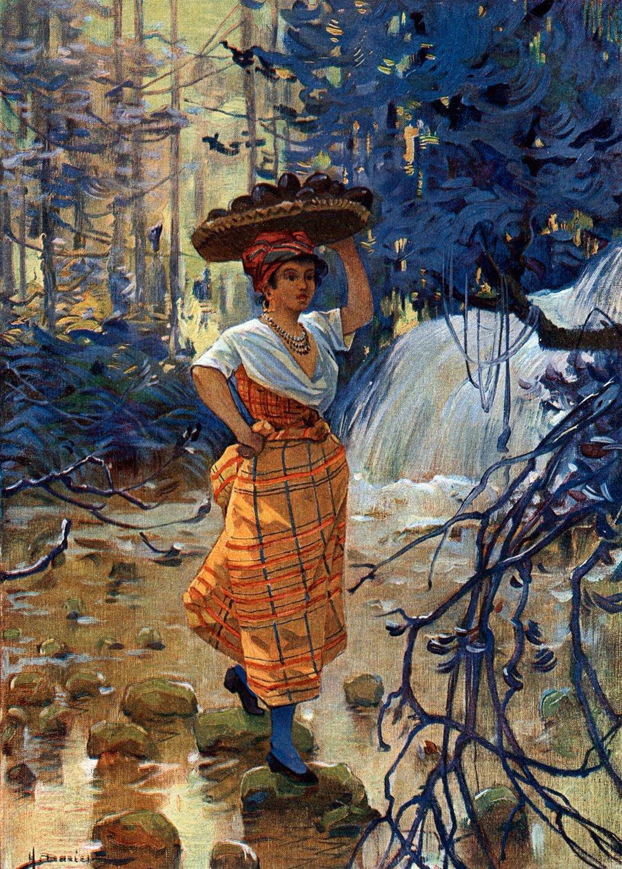 Porträt einer jungen kreolischen Frau von den französischen Antillen von Henri Gaston Darien