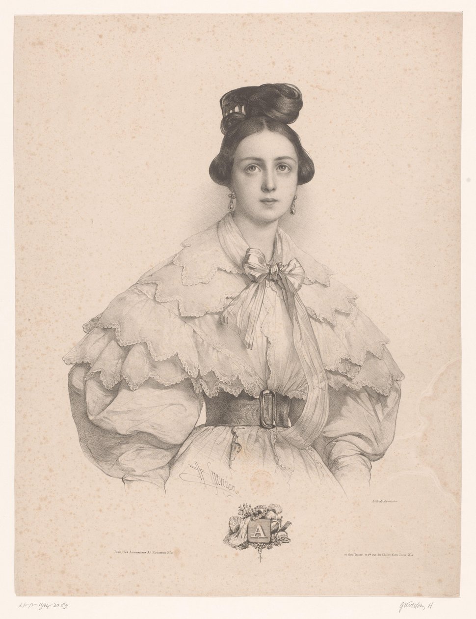 Junge Frau mit dem Buchstaben A von Henri Grevedon