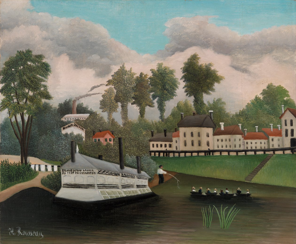 Großes Waschboot an der Pont de Charenton, 1895 von Henri J.F. 1844 1910 Rousseau