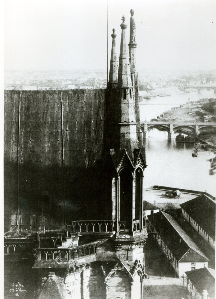 Ansicht der Kathedrale Notre-Dame in Paris und der Seine, ca. 1853 von Henri Jean Louis Le Secq