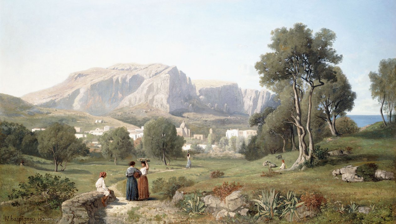 Blick auf die Insel Capri im Golf von Neapel, 1853 von Henri Joseph Harpignies
