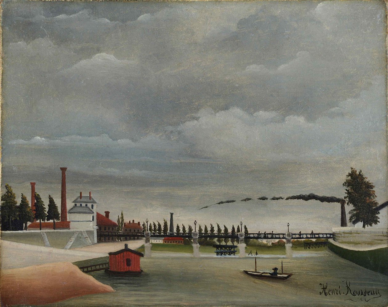 Ansicht der Fußgängerbrücke in Passy, 1890-1891 von Henri Julien Félix Rousseau