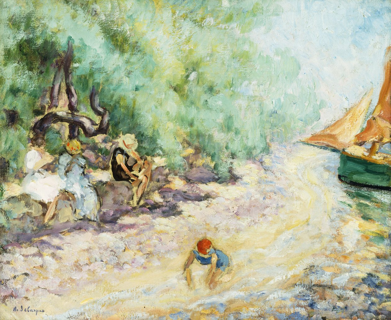 Badende am Flussufer von Henri Lebasque
