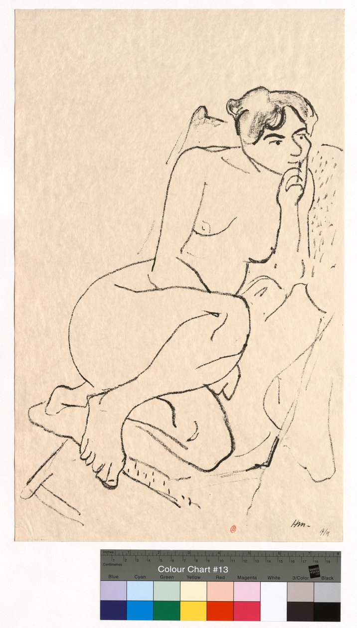 Nachdenkliche Figur im Klappstuhl von Henri Matisse