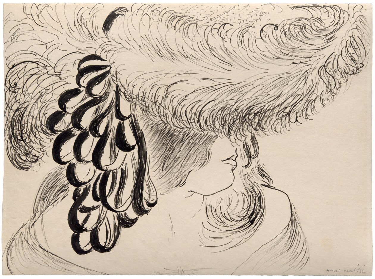 Mädchen mit Federhut (Mlle Antoinette) von Henri Matisse