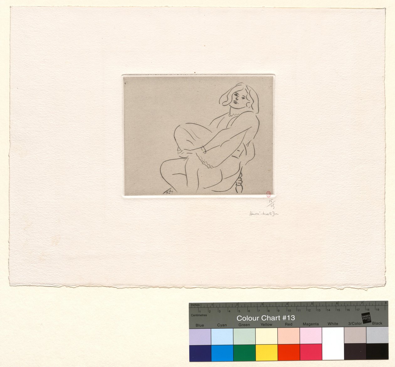 Junge Frau, die ihr linkes Knie umarmt von Henri Matisse