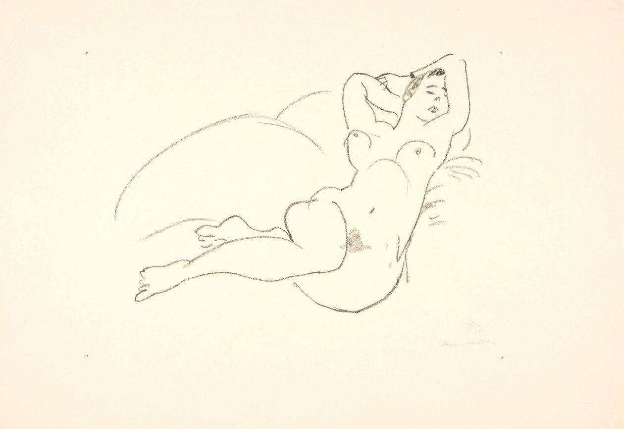 Liegendes, weibliches Aktmodell von Henri Matisse