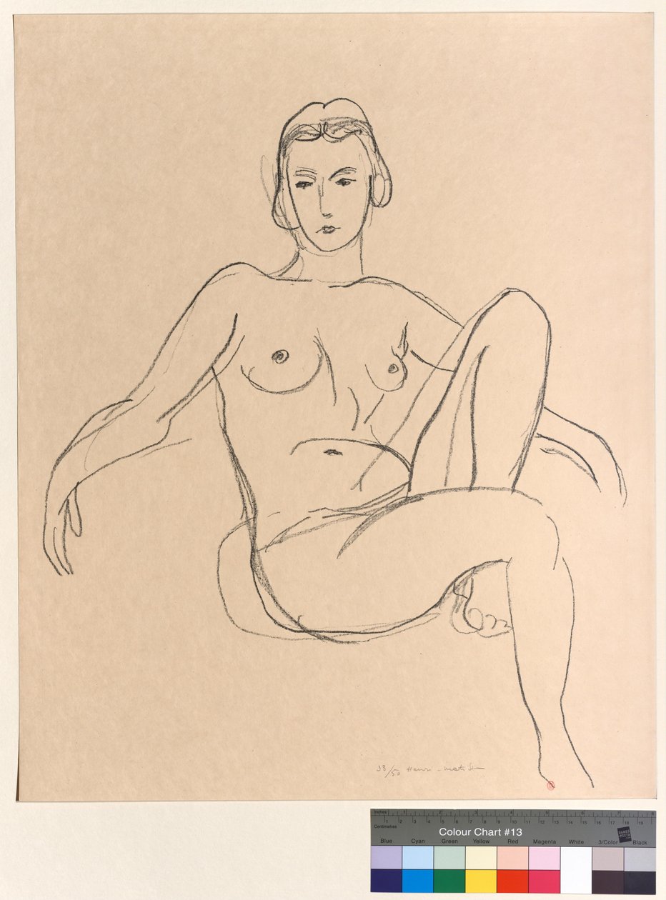 Sitzender Akt mit ausgestreckten Armen von Henri Matisse