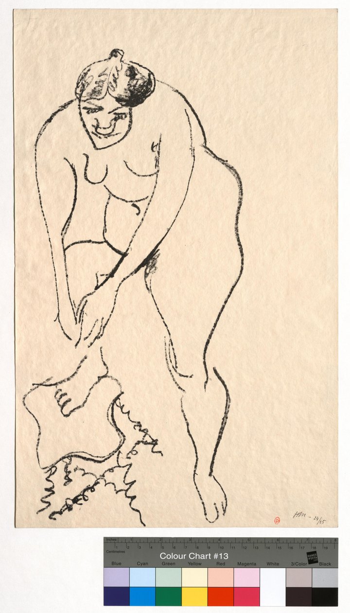 Akt mit dem rechten Fuß auf einem Hocker von Henri Matisse